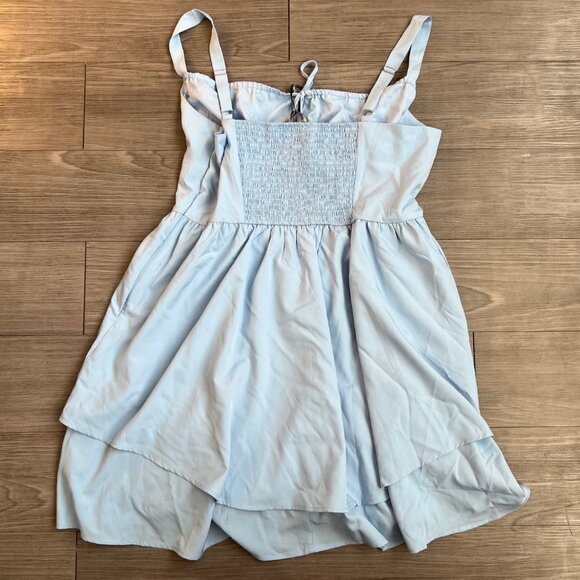 NWT Scarlet Darkness Puffy Corset Dress 2-Layer Sundress Sky Blue Milk Maid XL - Picture 3 of 6